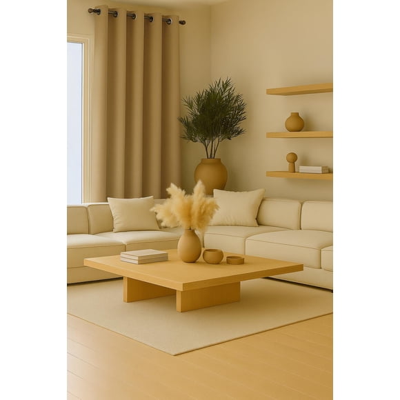 Cortina Blackout 100% Engomada Termica Tela Ligera 140x225 - Microfibra Premium - 1 Paño Dorado