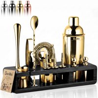Kit Bartender Barillio Gold De Acero Inoxidable, 23 Unidades, Con Soporte