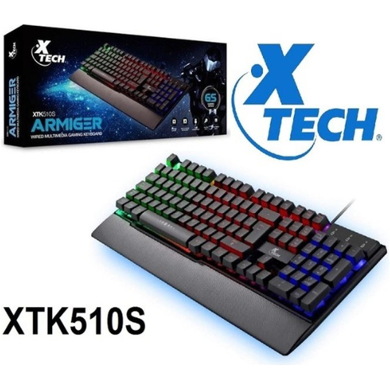 Teclado Gamer Xtech Armiger Xtk-510s Español Con Luz Led Vtd Negro