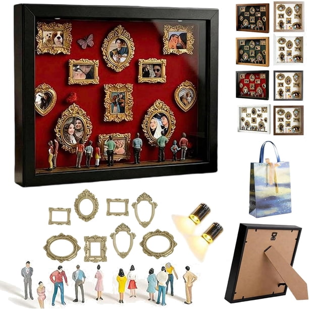 Kit mini museo personalizado DIY caja sombra figuras focos regalo aniversario