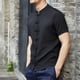 thumbnail image 5 of Camisetas, Tops, Ropa de estilo chino, Traje Tang - Camisa de Kung Fu negra de manga corta para hombre, 5 of 6