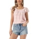 thumbnail image 1 of INSPIRE CHIC Blusa Floral de Mujer para el Día de San Valentín, Cuello Cuadrado Casual de Verano, Camisa de Chifón con Volantes y Mangas Cortas L Rosa Pálido, 1 of 6