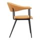 thumbnail image 4 of Silla de comedor Zuo Sima, tela de piel sintética, madera contrachapada, color marrón, 4 of 8