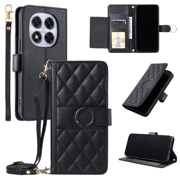 Funda tipo billetera FOXDOCK para Xiaomi Redmi Note 14 Pro 5G – Tapa abatible con correa para mujer