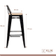 thumbnail image 4 of Taburete Tolix Negro Alto con Respaldo para bar o terraza - Asiento de madera Clara, 4 of 4