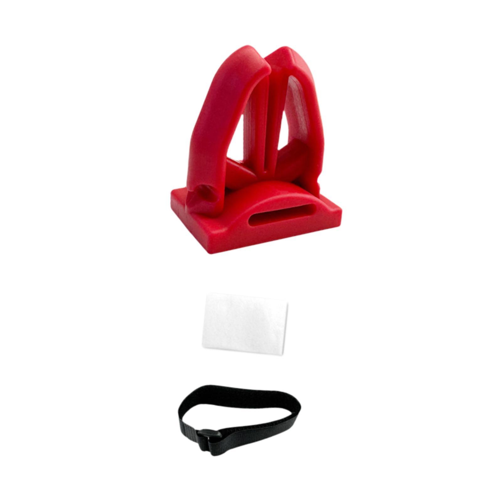 Magideal - Soporte Para Caña De Pescar Con Cinta De Sujeción, Fácil De Instalar, Soporte Para Caña De Pescar Para Balsa De Muelle De Barco Rojo