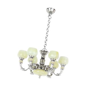 Magideal - Lámpara De Araña Para Casa De Muñecas A Escala 1:12, Accesorios Para Muñecas, Decoración, Escenografía, Accesorios Para Juegos De Simulación, Iluminac Argén