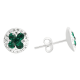 thumbnail image 1 of Aros Plata 925 Flor Strass 9mm Brillantes Mujer Regalo Verde, 1 of 3