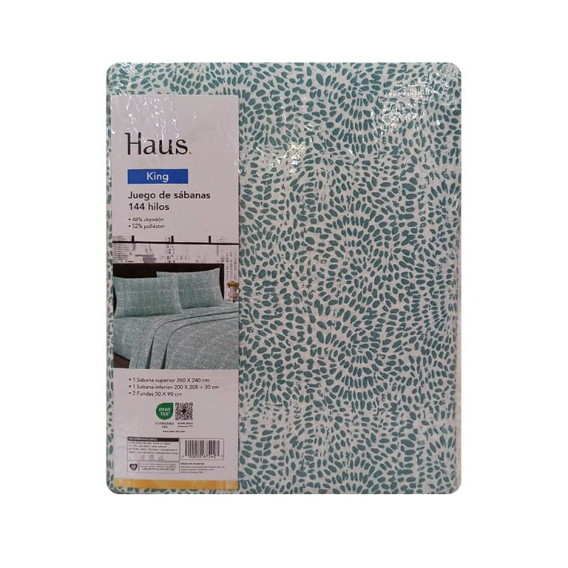 Haus - Juego De Sábanas King 144 Hilos 48% Algodón