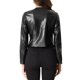 thumbnail image 3 of INSPIRE CHIC Chaqueta de Mujer de Cuero Sintético Recortada sin Cuello Abierta Delantera PU Moto Biker L Negro, 3 of 6