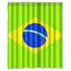thumbnail image 1 of Cortina de ducha con la bandera de Brasil y fondo de Orden y Progreso, juego de cortina de baño con ganchos, tamaño 60 x 72 pulgadas, 1 of 3