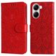 thumbnail image 5 of Funda tipo cartera FOXDOCK para Xiaomi Poco X7 Pro , diseño girasol en relieve, cuero PU, cierre magnético, soporte y tarjetero, 5 of 5