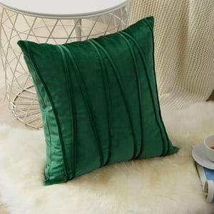 Todo Hogar Santiago De Chile - Cojín Terciopelo Con Diseño Zigzag 45X45 - Verde Oscuro