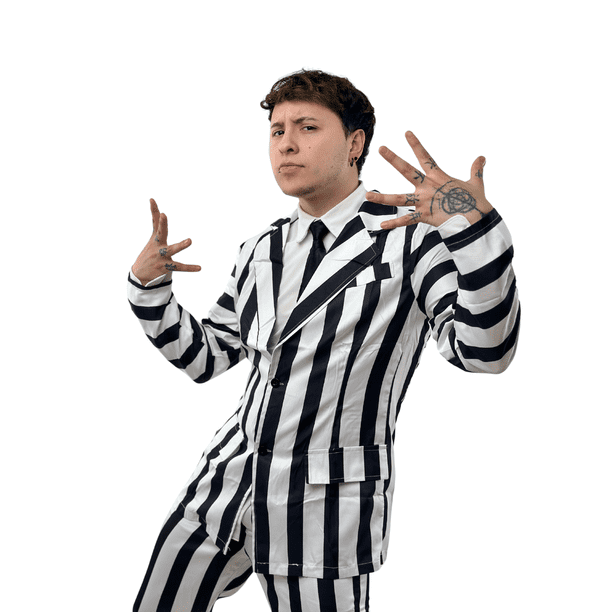 Disfraz Beetlejuice Halloween Con Corbata