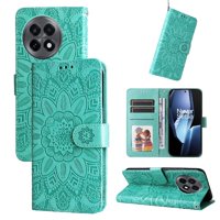 Funda Tipo Cartera Foxdock Para Oneplus 13R 5G , Diseño Girasol En Relieve, Cuero Pu, Cierre Magnético, Soporte Y Tarjetero