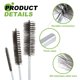 thumbnail image 4 of Juego de 4 cepillos limpiadores de tuberías con cerdas de acero inoxidable de 0.12 pulgadas y mango ergonómico para botellas, pajillas, tuberías, teclados, tubos, plateado, 4 of 7