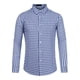thumbnail image 5 of Camisas para Hombre INSPIRE CHIC Camisa de Vestir de Manga Larga a Cuadros con Botones 100% Algodón M Azul Oscuro Blanco, 5 of 7