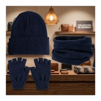 Genérico - Set Invierno Térmico: Gorro Beanie + Guantes Sin Dedos + Cuello