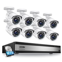 Sistema De Cámaras De Seguridad Zosi H.265+ 1080P 16Ch Con 8 Cámaras