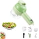 thumbnail image 1 of Gadgets inteligentes [4 en 1] Cortadora y rebanadora eléctrica de verduras, procesador de alimentos portátil (verde), 1 of 7