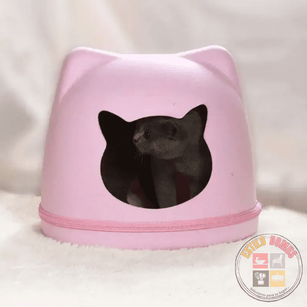 Estilodomus - Cama Para Gatos De Fieltro Iglú Gato Facil Limpieza Con Cojin - Rosa