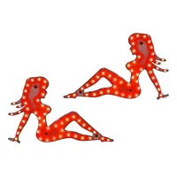 Genérico - Par De Led Grande De Camión Silueta De Mujer Leds 12V Rojo