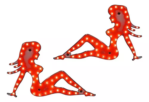 Genérico - Par De Led Grande De Camión Silueta De Mujer Leds 12V Rojo