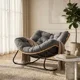thumbnail image 5 of Sillon Mecedor Silla Mecedora Sitial Moderna Talla Xl Gris Oscuro Liso, 5 of 8