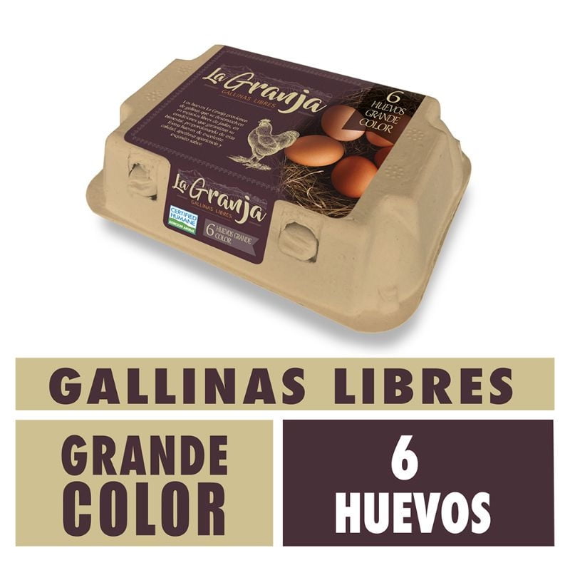 Huevos De Campo Grande Color Caja 6 Un 6 Un La Granja