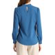 thumbnail image 3 of INSPIRE CHIC Blusa de Mujer con Cuello Alto, Pliegues y Botón de Ojal M Azul Pavo Real, 3 of 7