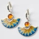 thumbnail image 3 of Gorgeous Women's Gemstone Turquoise & Zircon Inlaid Stud Earrings - A Stylish Accessory!, 3 of 5