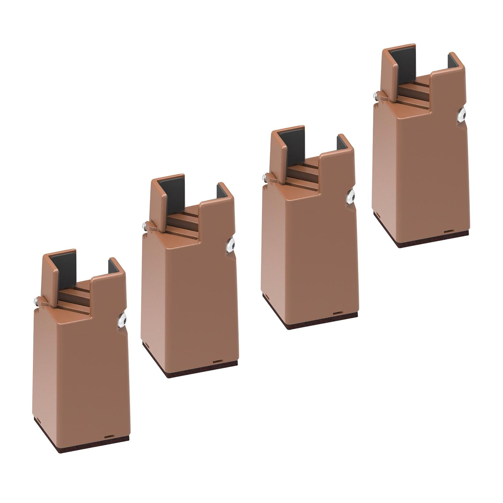 Bothyi - Paquete De 4 Elevadores De Mobiliario Elevador De Muebles Pies De Silla Elevador De Mesa Para Muebles H 10 Cm Marrón 22-42 Mm