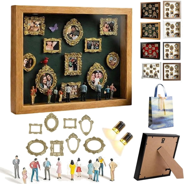 Kit mini museo personalizado DIY caja sombra figuras focos regalo aniversario