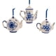 thumbnail image 2 of Set de adornos Kurt Adler, tetera azul Delft de porcelana, x3, 2 of 6