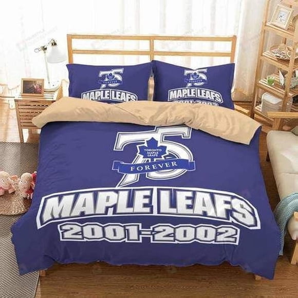Toronto Maple Leafs 00-00 Blue Quilt Duvet Cover Set Comforter Cover3-Piece Bedding Set