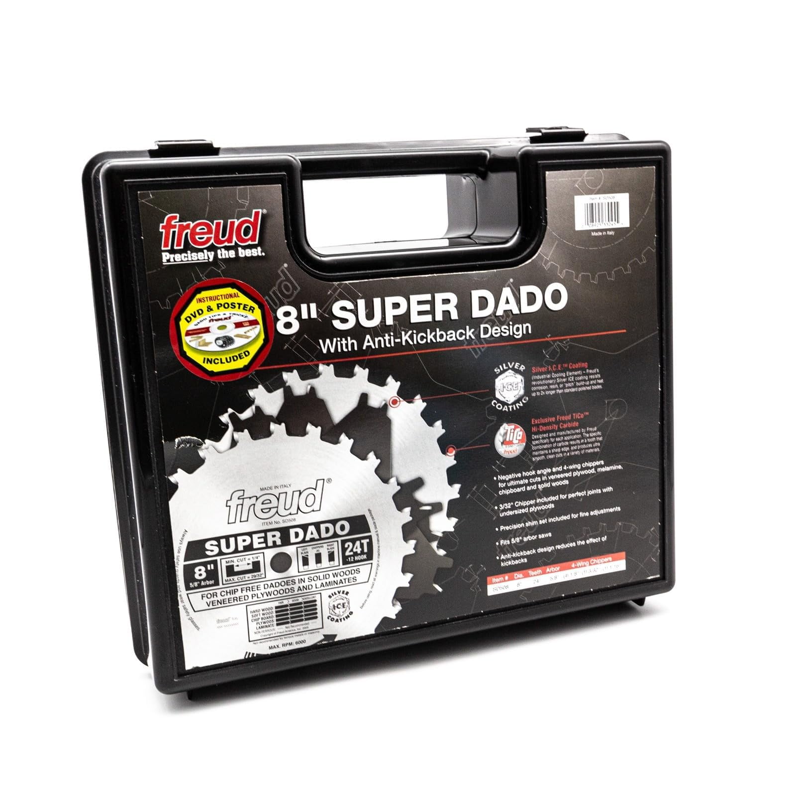 Hoja De Sierra Freud Sd508 Super Dado De 8" 24 Dientes Anti-retroceso