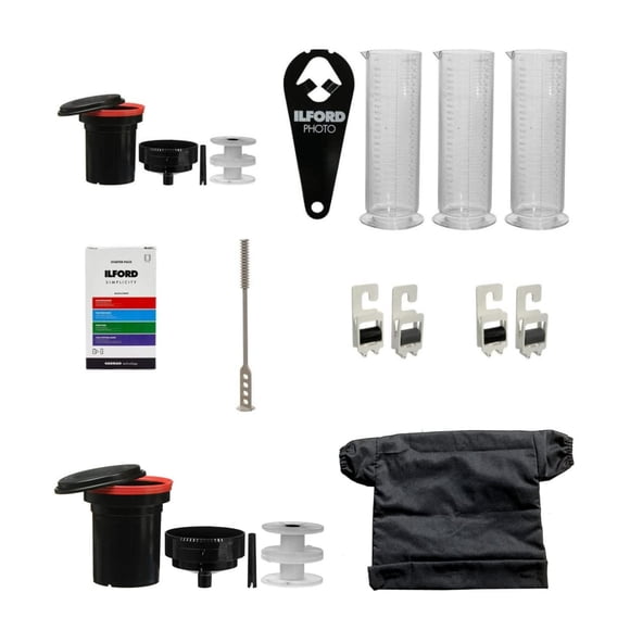 Kit de procesamiento de películas Paterson con tanques y carretes adicionales