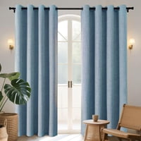 Cortinas Blackout Joydeco Burg 230 Cm De Alto 2 Paneles Azul Cielo
