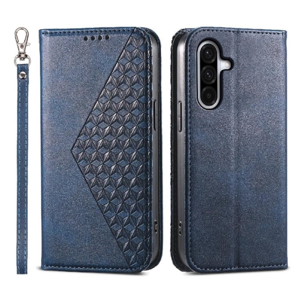 Funda Flip FOXDOCK para Samsung Galaxy A17 , Estilo Billetera con Diseño Rombo, Correa de Mano y Soporte, Uso Diario