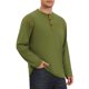 thumbnail image 4 of INSPIRE CHIC Camiseta Henley de Hombre de Manga Larga con Botones Casual Pullover Talla 2XL Verde Oliva, 4 of 6