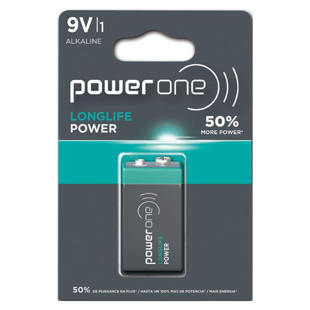 Power One - Batería 9v Alcalina Longlife | Made In Malasia