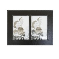 Homeessentials - Marco De Fotos Doble Ecocuero Negro