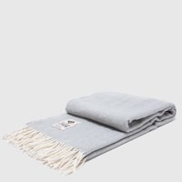 Zahr - Manta Tipo Chalón De Lana Azul