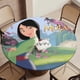 thumbnail image 5 of Mulán theme Fitted Round Tablecloths Elastic Edged Table Covers Waterproof Table Cloth For Kitchen Holiday Party Tables Decor 150cm, 5 of 6