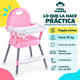 thumbnail image 5 of Silla De Comer Bebé Plegable 3 En 1 Bebesit Fold Bandeja Ajustable Con Arnés Rosa, 5 of 10