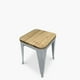 thumbnail image 3 of Piso Tolix Asiento Madera Plata, 3 of 4