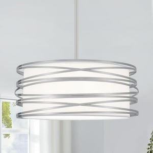 Candelabro Zlnidjia Con Tambor De 40 Cm, Níquel Cepillado Rústico, 3 Luces