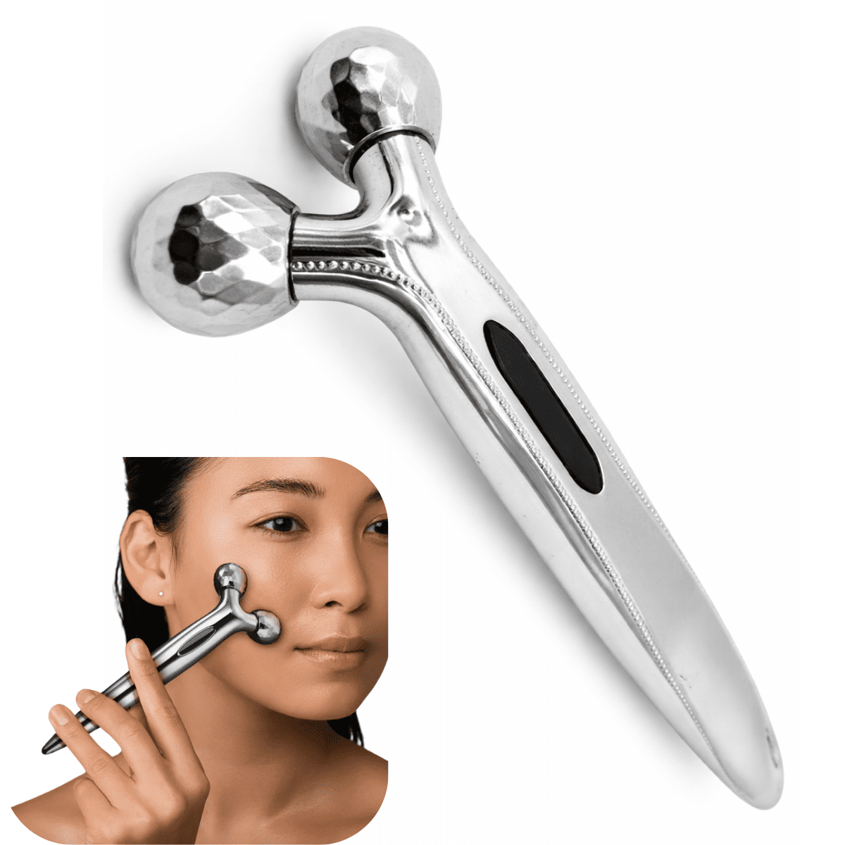 Genérica - Masajeador Facial Corporal 3d Rodillo Reafirmante Antiestrés