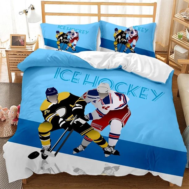 Ice Hockey Bedding SetDuvet Cover Comforter Bed Set Quilt Cover Pillowcase Boys Girls Adults