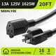thumbnail image 2 of Cable de extensión Seeklyze, 20 pies, 16 AWG, 3 puntas, 13 A, 125 V, 1625 W, negro, 2 of 7
